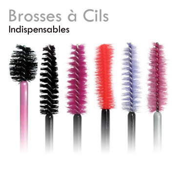 Goupillons Brosse cils et sourcils en Silicone - Lot de 50