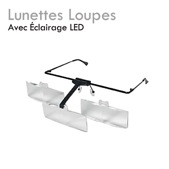 Lunettes Loupes avec éclairage LED pour extension de cils