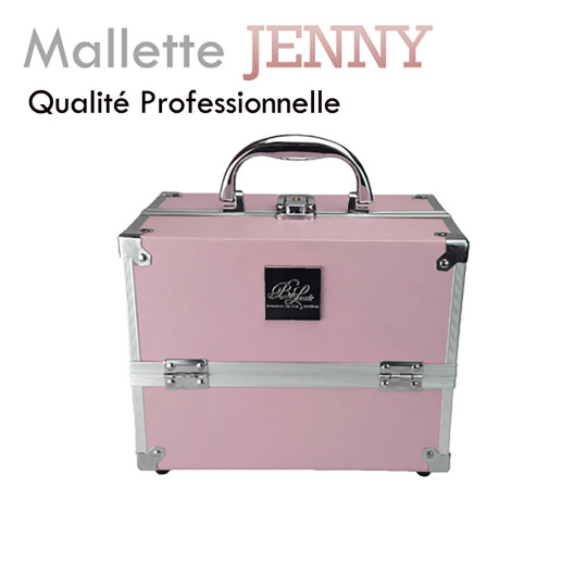 Mallette Rose"Jenny" aluminium extension de cils manucure onglerie soins à domicile