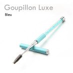 Goupillon Luxe bleu Turquoise – brosse cils et sourcils avec cristaux