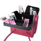 Mallette "Charlize" rose imitation croco bandoulière extension de cils manicure onglerie déplacement domicile