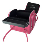 Mallette "Charlize" rose imitation croco bandoulière extension de cils manicure onglerie déplacement domicile