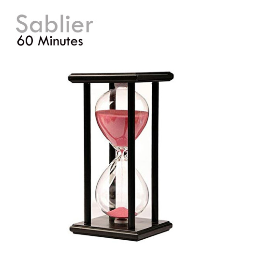 Sablier Rose 60min durée temps élégance