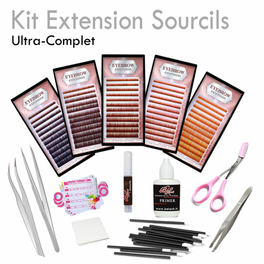KIT pour Extension de Sourcils complet colle palettes accessoires 
