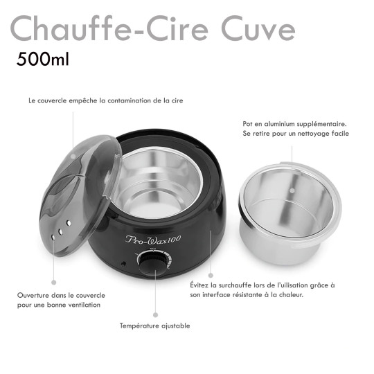 Chauffe Cire Professionnel 500 ml Épilation Parfaite Qualité Institut