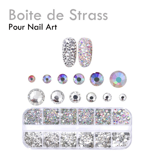 Boite de Strass nail art onglerie décoration raffiné facile