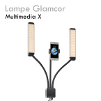 Lampe GLAMCOR MULTIMEDIA X extension cils vlog tik tok double lampe  orientable  smartphone tablette Lampe GLAMCOR MULTIMEDIA X extension cils vlog tik tok double lampe  orientable  smartphone tablette