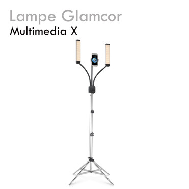 Lampe GLAMCOR MULTIMEDIA X extension cils vlog tik tok double lampe  orientable  smartphone tablette 2