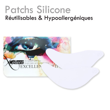 Patchs Yeux Silicone Réutilisables pour extension de cils - Hypoallergénique - 2 fois plus fins ! 