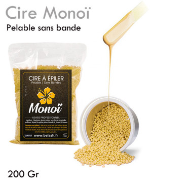 Cire Pelable 1Kg  Blonde monoï pelable sans bande épilation professionnelle grains