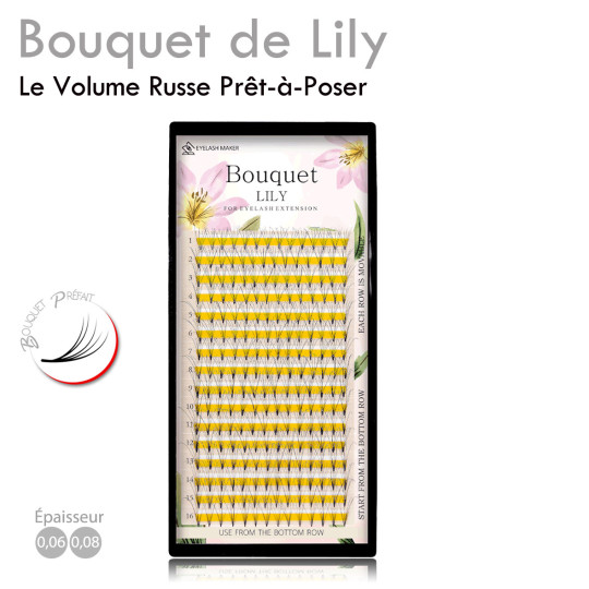 Bouquets de Lily pour Volume Russe, Fans Préfaits pour une Pose d'Extension de Cil Ultra Rapide