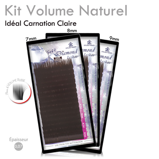 Kit Volume Russe naturel Idéal pour les Blondes : pour des Extension de Cils  sur les carnations claires