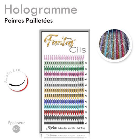 Palette Hologramme Extension de Cils Fantaisie et Pailletées  pour les Fêtes