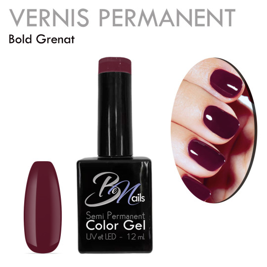 Vernis Semi Permanent Ultra Haute Tenue et Couvrance Optimale. Couleur Tendance Rouge Cerise Grenat - Meilleur Qualité