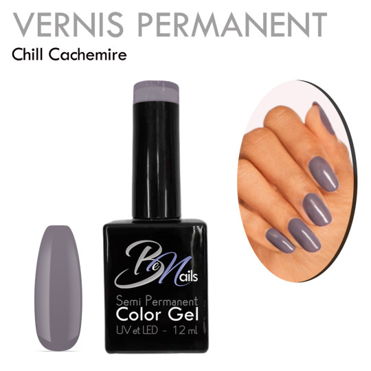 Vernis Semi Permanent Ultra Haute Tenue et Couvrance Optimale. Couleur Tendance Gris Souris Métal- Meilleur Qualité