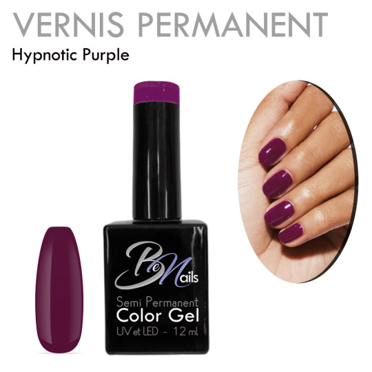 Vernis Semi Permanent Ultra Haute Tenue et Couvrance Optimale. Couleur Tendance Violet intense foncé - Meilleur Qualité