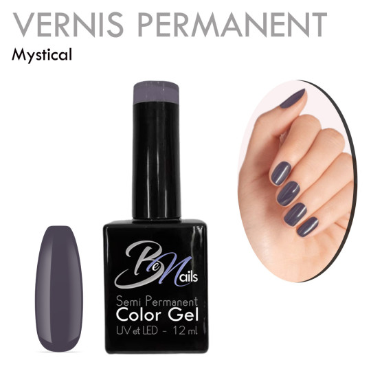 Vernis Semi Permanent Ultra Haute Tenue et Couvrance Optimale. Couleur Tendance Gris Acier Souris - Meilleur Qualité