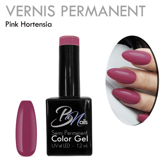 Vernis Semi Permanent Ultra Haute Tenue et Couvrance Optimale. Couleur Tendance Vieux Rose Hortensia foncé - Meilleur Qualité