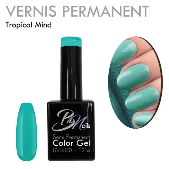 Vernis Semi Permanent Ultra Haute Tenue et Couvrance Optimale. Couleur Tendance Vert Eau Tropical Lagon  - Meilleur Qualité