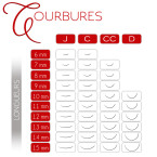 Sachet Cils Bruns J curl en vrac pour Extension Cil à Cil carnation claire