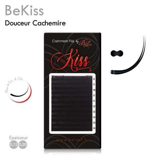 BeKiss Extension de Cil Flat, pointe dédoublée pour un cil à cil ultra léger et doux comme du Cashmere