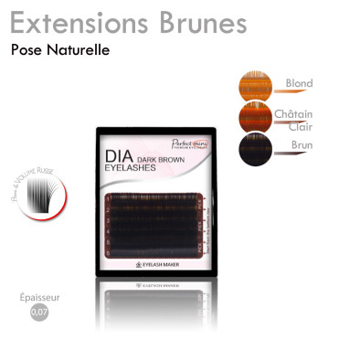 Petite palette d'Extensions de Cils : Brun ou Chatain ou Blond pour Volume russe naturel