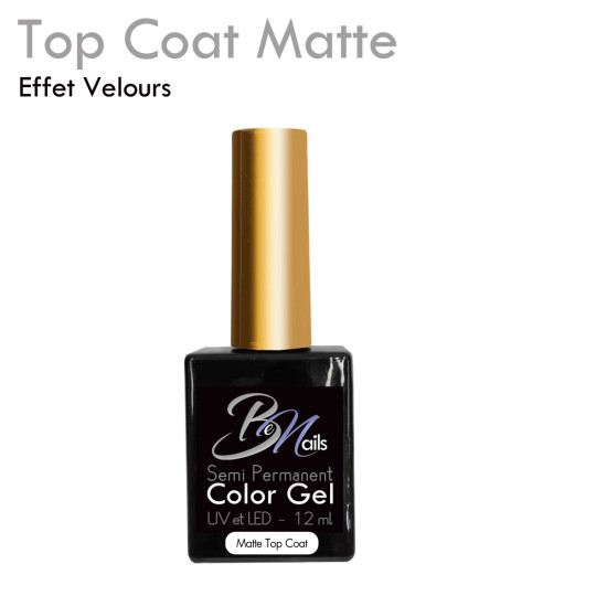 Top Coat Super Matte Vernis Semi Permanent , Effet Mat Velourq Longue Tenue