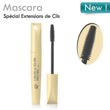 Mascara Volume Oil Free, se démaquille à l'eau, compatible avec les Extensions de Cils, Noir et Fluide