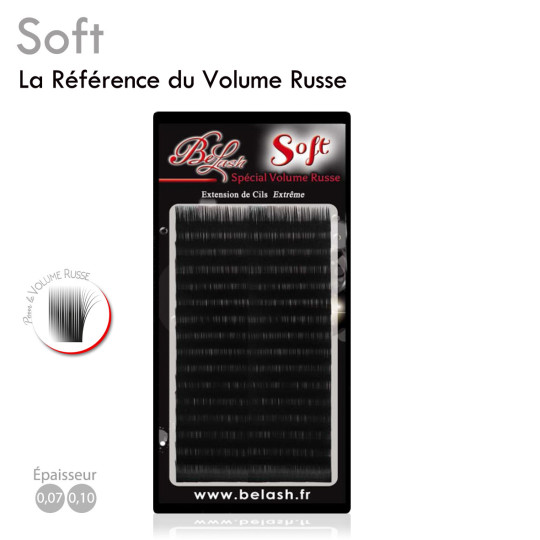 Palette d'Extension de Cils Soft 0.07 et 0.10 pour un Volume Russe Ultra Souple, Qualité Microfibres de Soie Ultra Confort, Cour