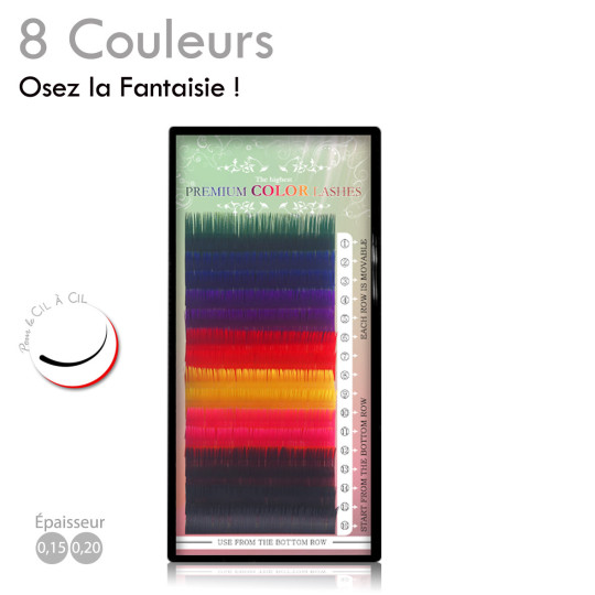 Palette Cil à Cil 8 couleurs pour des Poses Fantaisie Originales, Discrètes ou Extravagantes