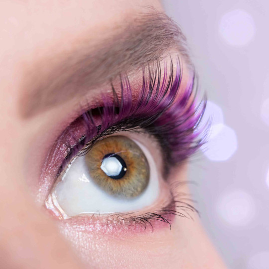 Faux Cils Auto-adhésifs Courts Violet - Lot De 2 Paires - Accessoire Déguisement Adulte - Taille Unique