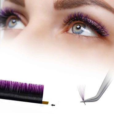 Tie & Dye 0.05 - 0.07 Extension de Cils Volume Russe Ombré Dégradé de Couleur Discrète Elégante et Subtile 2