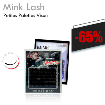 Petites Palettes d'Extensions de 6 lignes, Microfibres de Vison noir Mat à prix sacrifié