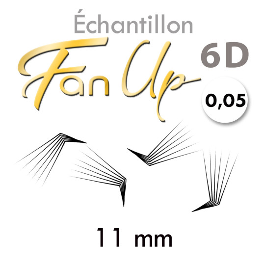 Echantillon d'extension de cils : Bouquets (ou Fans) courbure L Fan Up préfaits 6D en 0.05