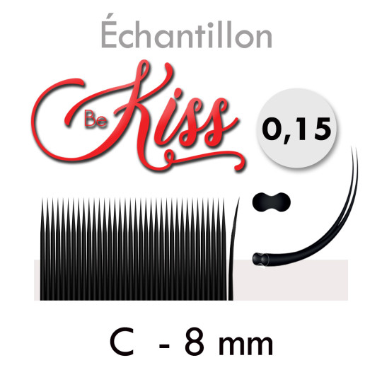 Échantillon Extension de Cils BeKiss Flat Lash Cashemire en 0.15 pour tester ! C 8mm