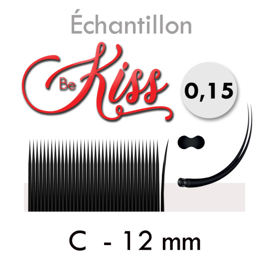 Échantillon Extension de Cils BeKiss Flat Lash Cashemire en 0.15 pour tester ! C 12mm