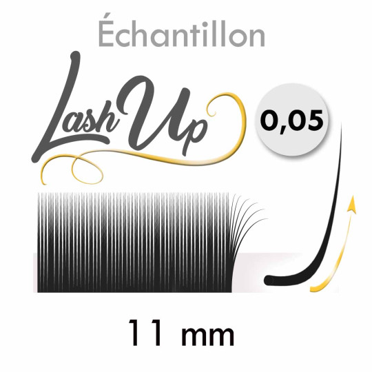 Echantillon d'extension de cils : Volume Russe  spécial 0,05 courbure LU, Fox Eye !  en 11mm
