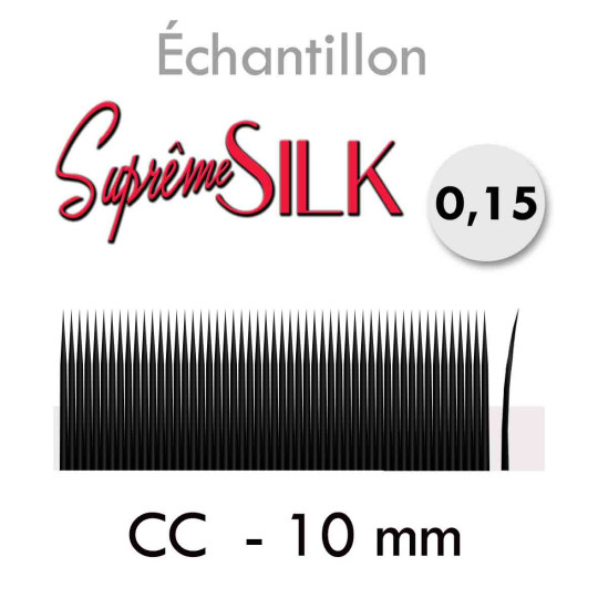 Échantillon de Cils, Découvrez les Suprem Silk pour Extension Cil à Cil . Epaisseur 0.15 CC curl 10 mm