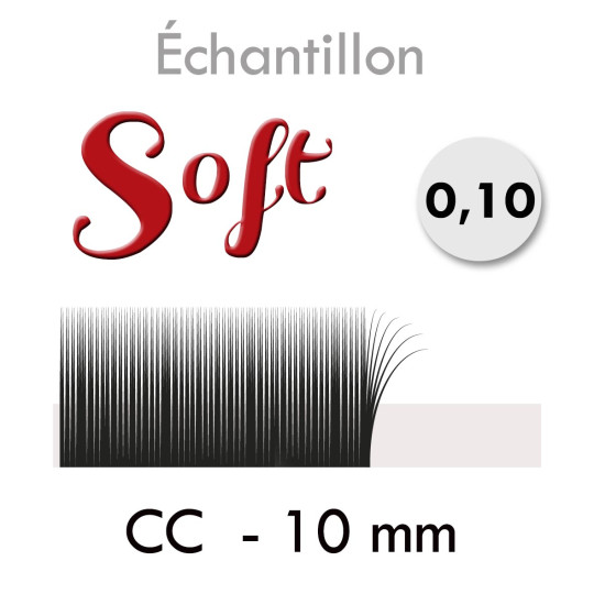 Échantillon de Cils, Découvrez les Soft pour Extension Volume Russe . Epaisseur 0.10 CC curl 10mm