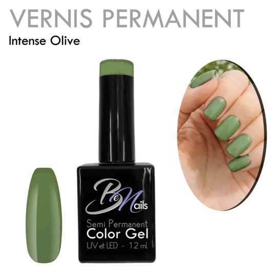 Vernis Semi Permanent Ultra Haute Tenue et Couvrance Optimale. Couleur Tendance Vert Olive  - Meilleur Qualité