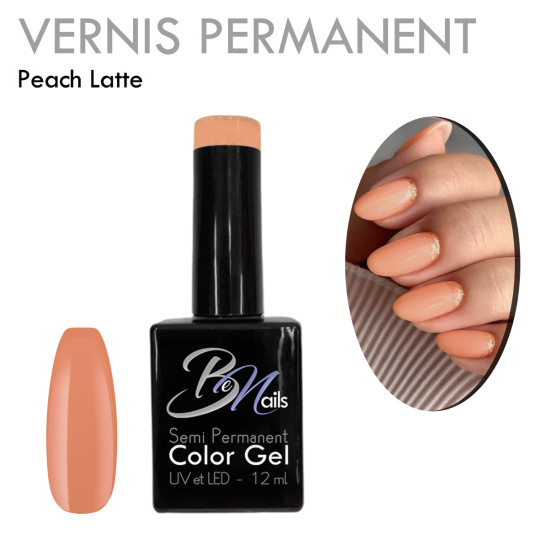 Vernis Semi Permanent Ultra Haute Tenue et Couvrance Optimale. Couleur Tendance Orange Pastel Pêche au Lait- Meilleur Qualité