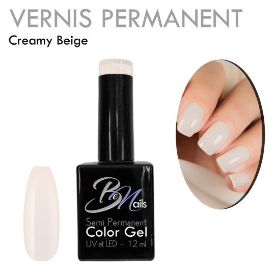 Vernis Semi Permanent Ultra Haute Tenue et Couvrance Optimale. Couleur Tendance Beige Blanc Cassé Nude - Meilleur Qualité