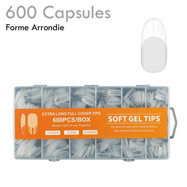 Boite de 600 capsules souples, couvrantes, amande, arrondi , carré, ou ballerine 2