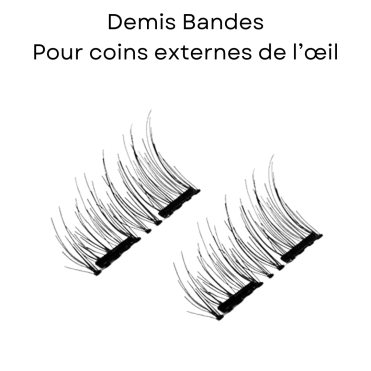 Faux Cils magnétiques demi-bande ou bande complète, 2 aimants par bande, avec applicateur 2