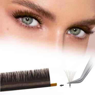 Extension de Cils Magic Bown spécial Volume Russe Easy Fan ou 0.05 !  La tendance du BRUN pour un regard subtilement souligné 2