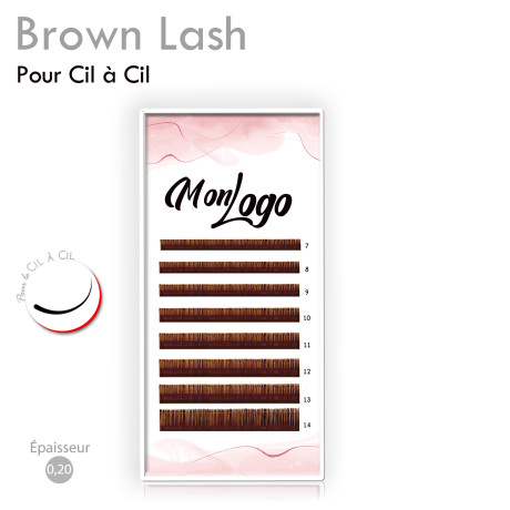 Palette d'extensions de cils Marrons, personnalisable à son logo. Brown Lashes, personnalisées