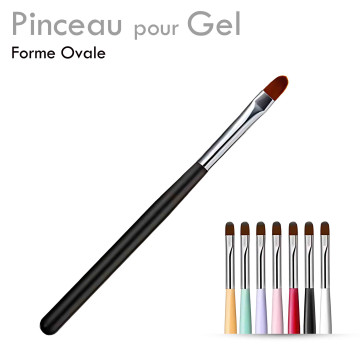 Pinceau Ovale pour Gel . Manucure sans débordement sur les cuticules