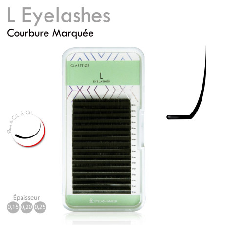 Palette d'Extension Cil à Cil forme ou courbure L pour Cils tombants ou très Droits