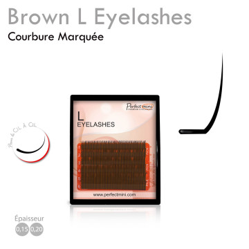 Palette d'Extension Cil à Cil forme ou courbure L pour Cils tombants ou très Droits MARRONS