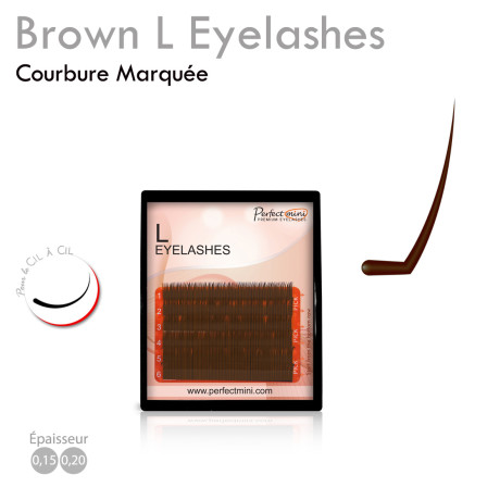 Palette d'Extension Cil à Cil forme ou courbure L pour Cils tombants ou très Droits MARRONS